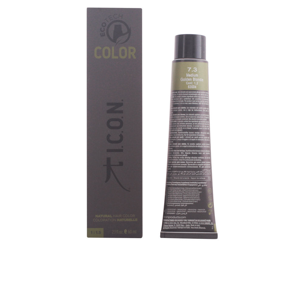 Icon Ecotech Color Natural Hair Color 7.3 Medium Golden Blonde 60ml Jag Couture London - New York