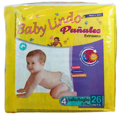 Baby Lindo Diapers T4 9-15 Kg 26 Units