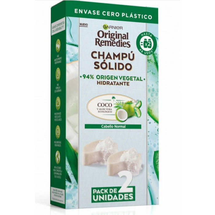 Garnier Original Remedies Champú Sólido Cabello Normal 2 x 60g