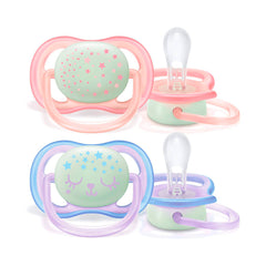 Avent Girl Ultra Air Nighttime Pacifier 0-6 Months 2U