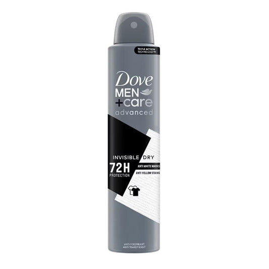 Dove Men Advanced Invisible Dry 72h Spray Anti-Amarillos Anti-Transpirante 200ml Spray