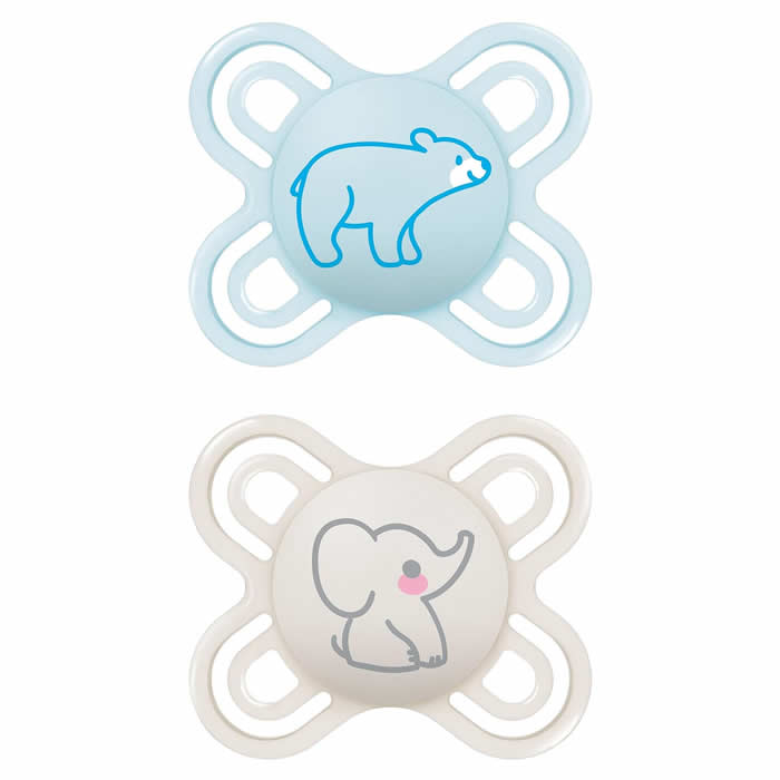 Mam Pacifier Perfect 16+ Silicone 2 Units Blue Jag Couture London - New York