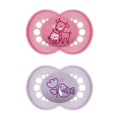 Mam Original Pure Silicone Pacifier +6 Months Pink/Purple - 2 Units Jag Couture London - New York