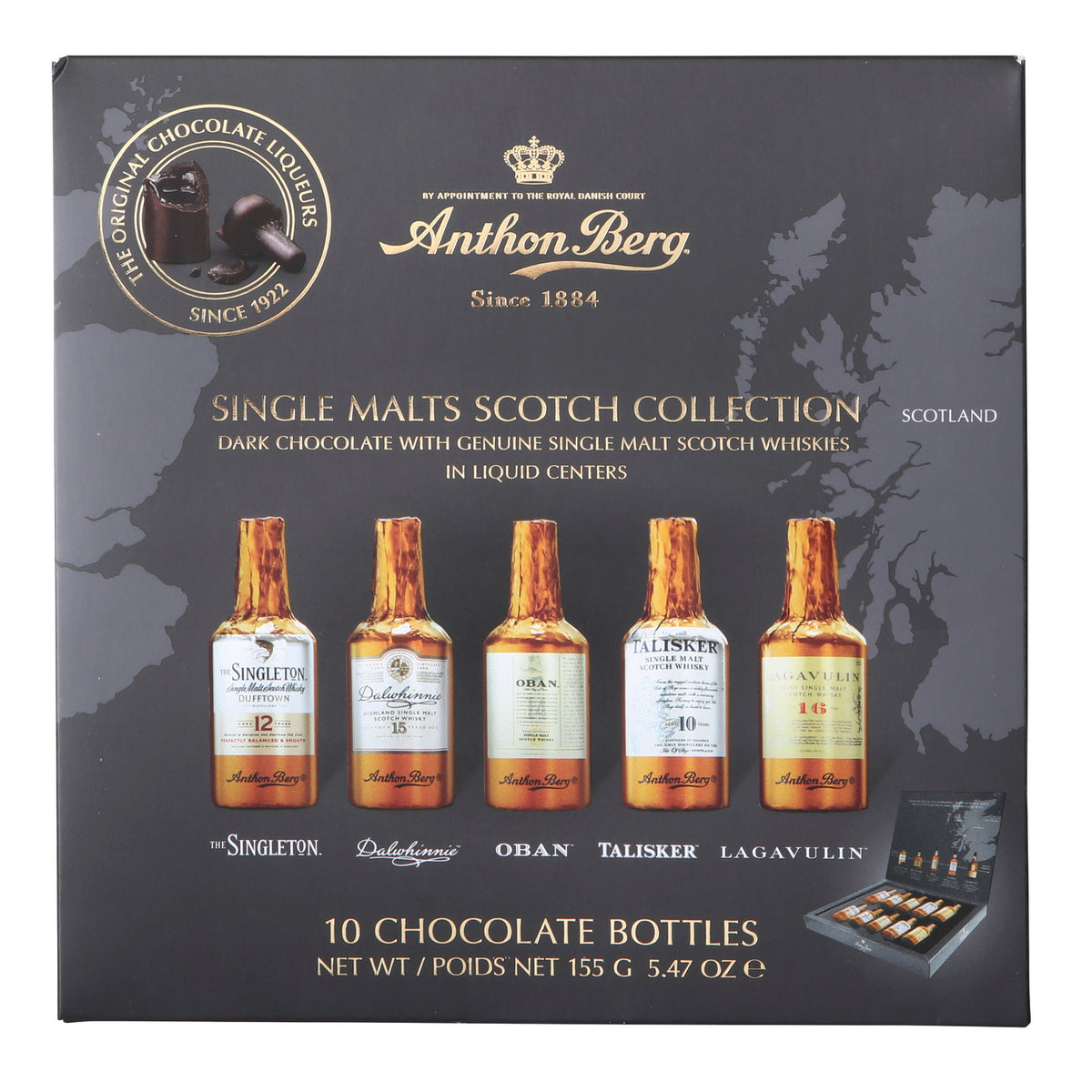 Anthon Berg 10pc whisky liqueur collection