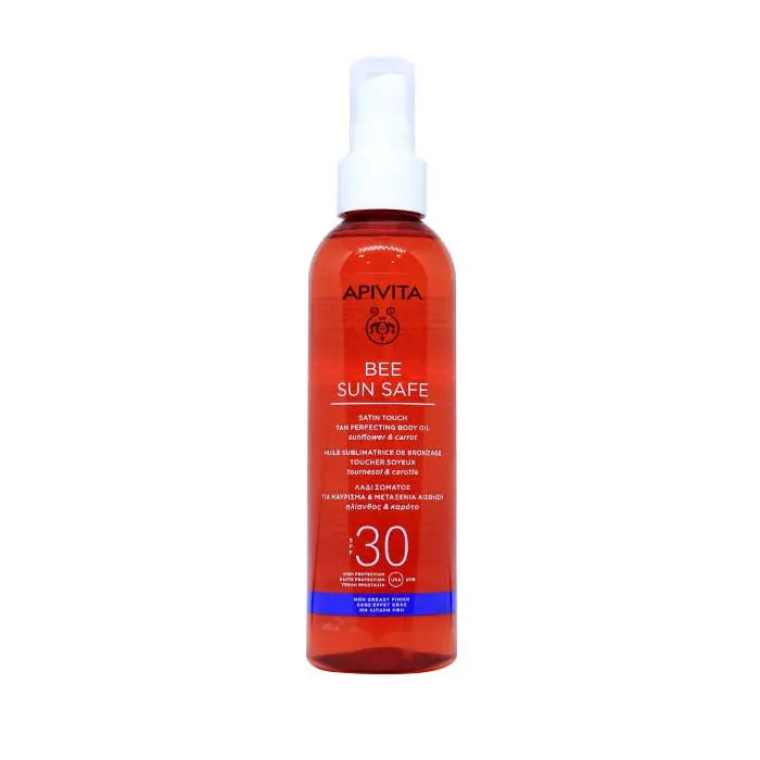 Apivita Bee Sun Safe Body Oil for Tanning &amp; Silky Feeling SPF30 200ml Jag Couture London - New York