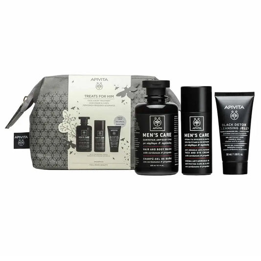 Apivita Men's Face and Body Care Set 3 Pieces Jag Couture London - New York