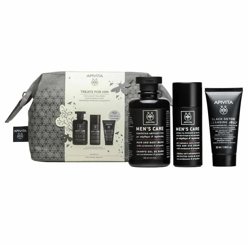 Jag Couture London - New York Apivita Men's Face and Body Care Set 3 Pieces