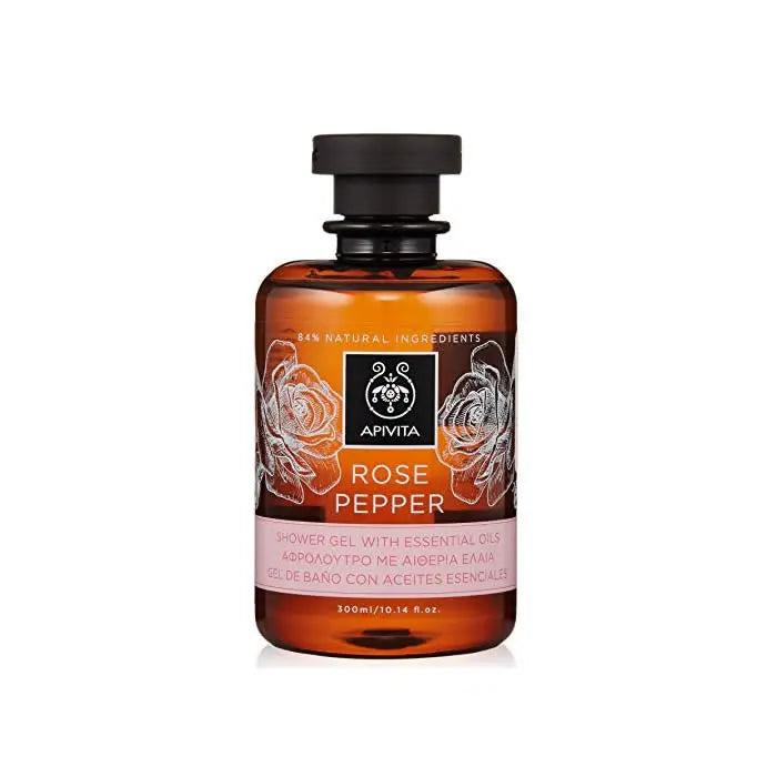 Apivita Rose Pepper Shower Gel with Essential Oils 300ml Jag Couture London - New York