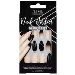 Ardell Nail Addict Black Stud y Pink Ombre False Nails Jag Couture London - New York