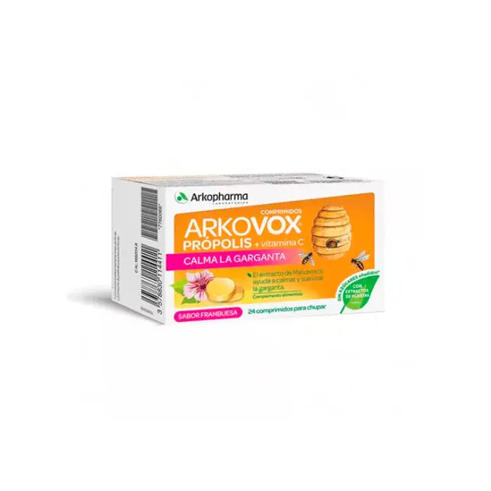 Arkopharma Arkovox Propolis Raspberry Flavour 24 Tablets Jag Couture London - New York