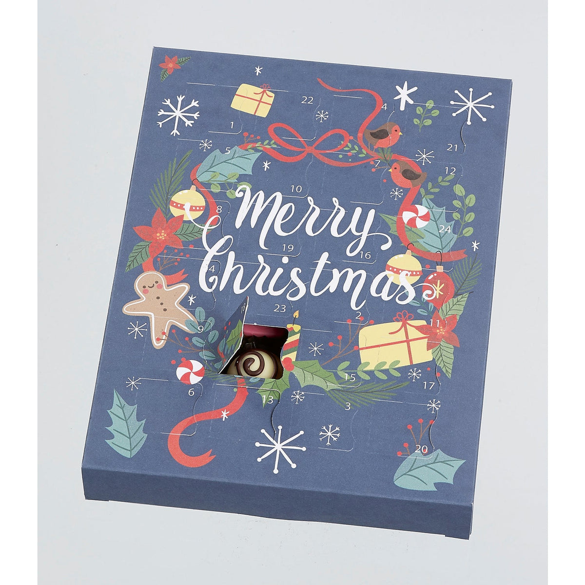Wreath design empty advent calendar - 24 choc 192 x 32.5 x 252mm