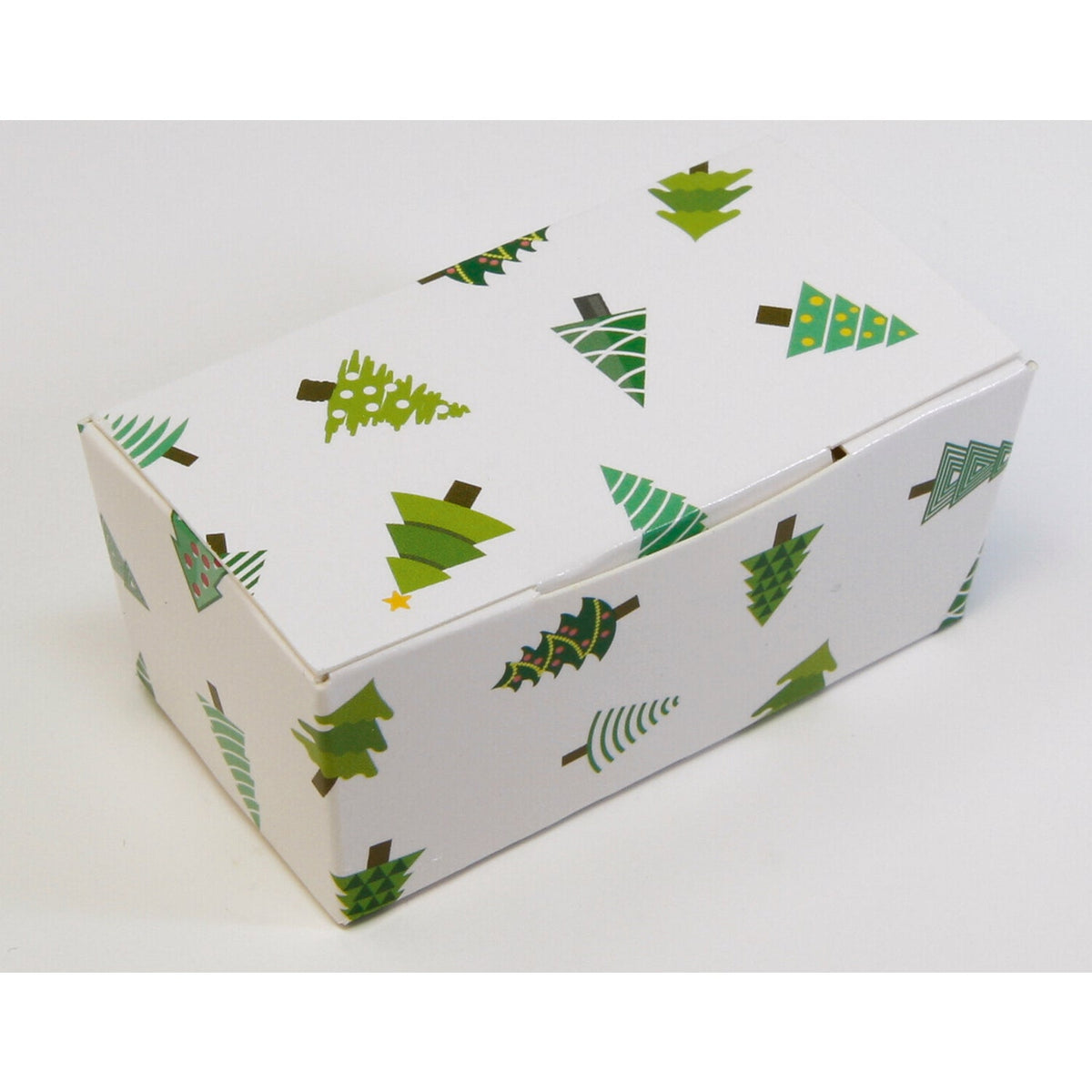 White with Christmas tree design 2 choc box