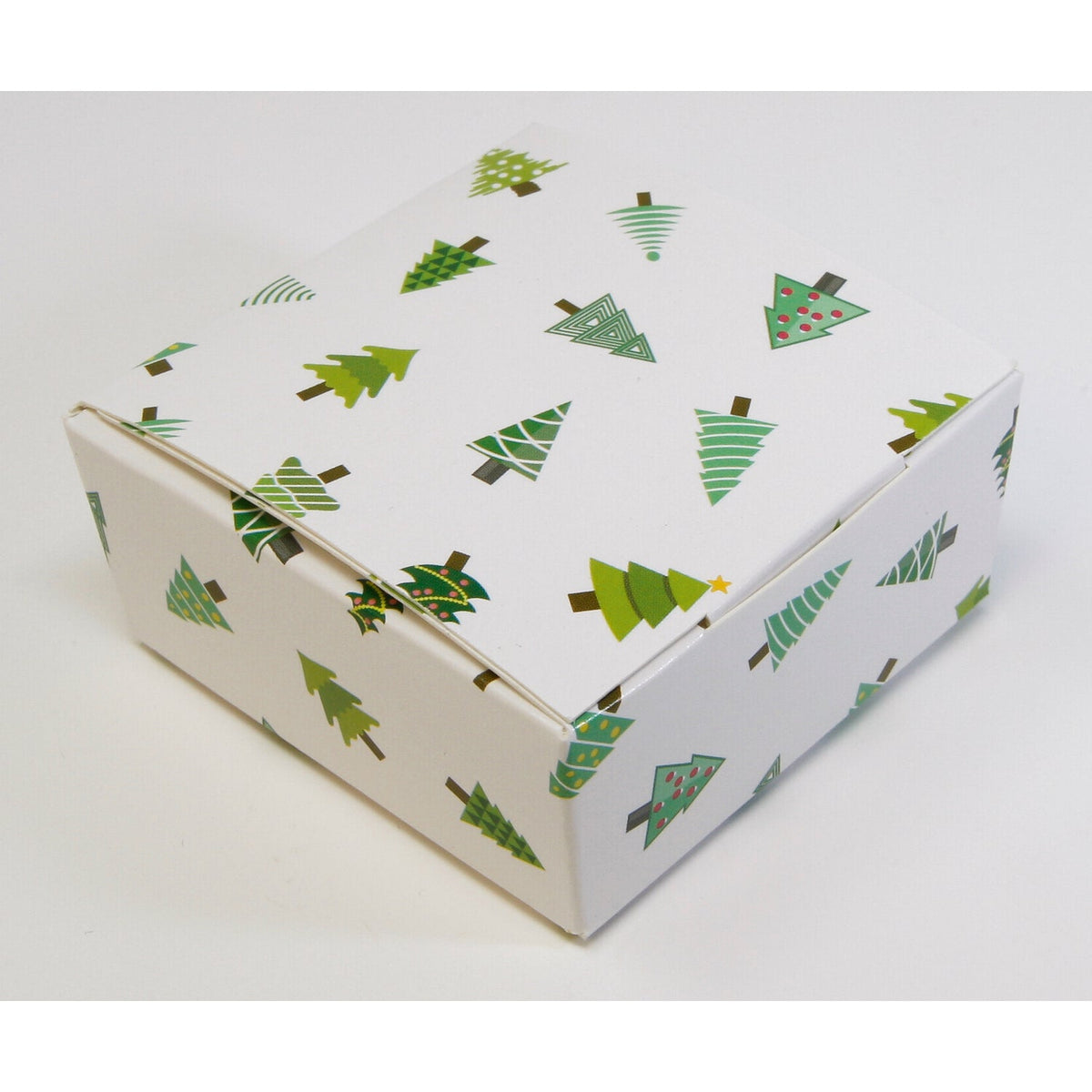 White with Christmas tree design 4 choc box