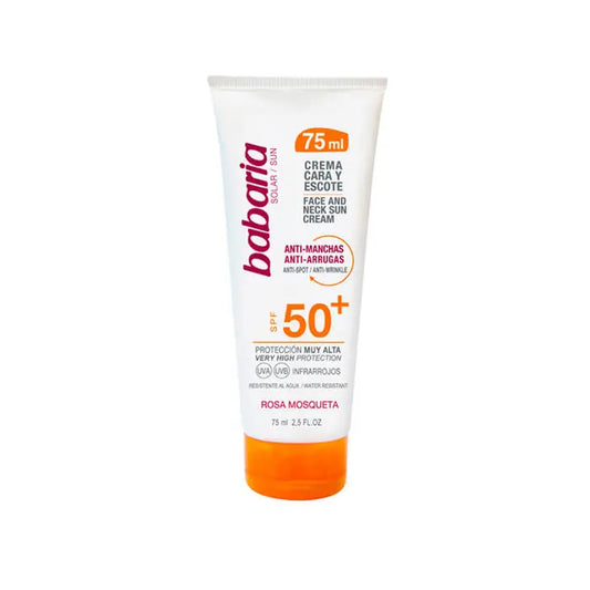 Babaria Face And Neck Sun Cream Anti Spot Wrinkle Spf50 75ml Jag Couture London - New York