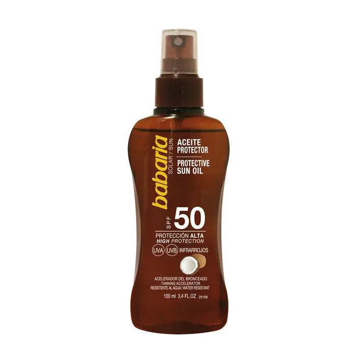 Babaria Protective Sun Oil Spf50 With Tahitian Monoï Oil 100ml Jag Couture London - New York