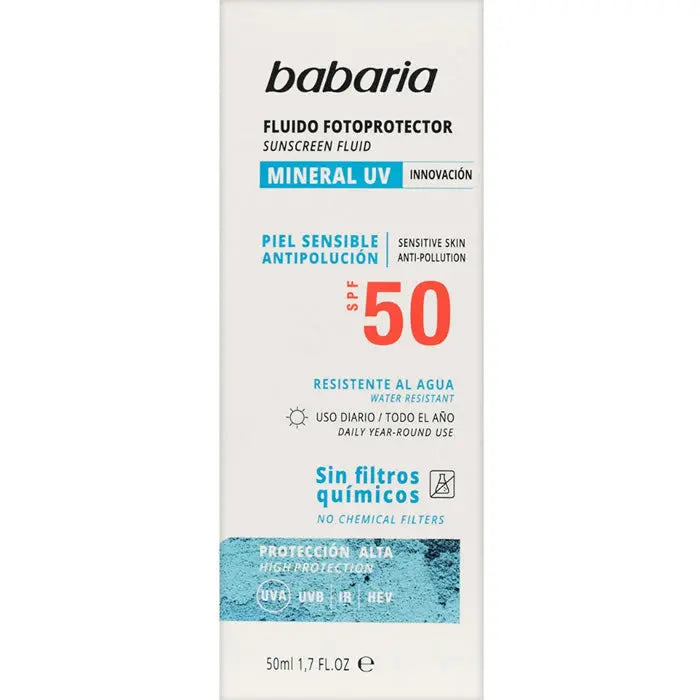 Babaria Sun Mineral Fotoprotector Facial Fluid  Spf50 50ml Jag Couture London - New York