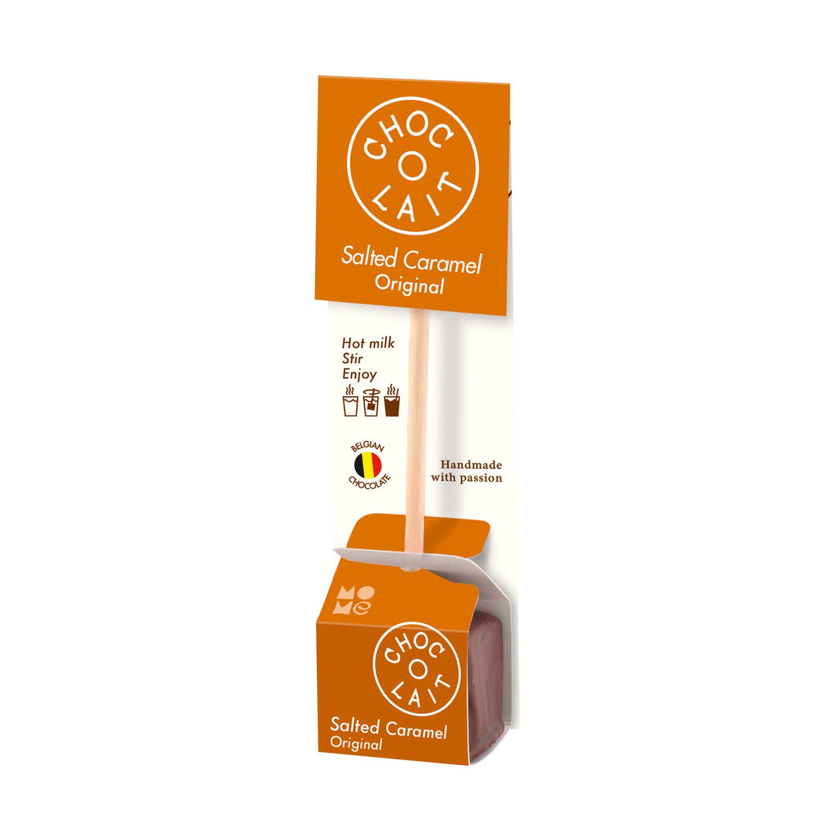 Choc-o-Lait salted caramel flavoured Belgian drinking chocolate sticks - VAT FREE