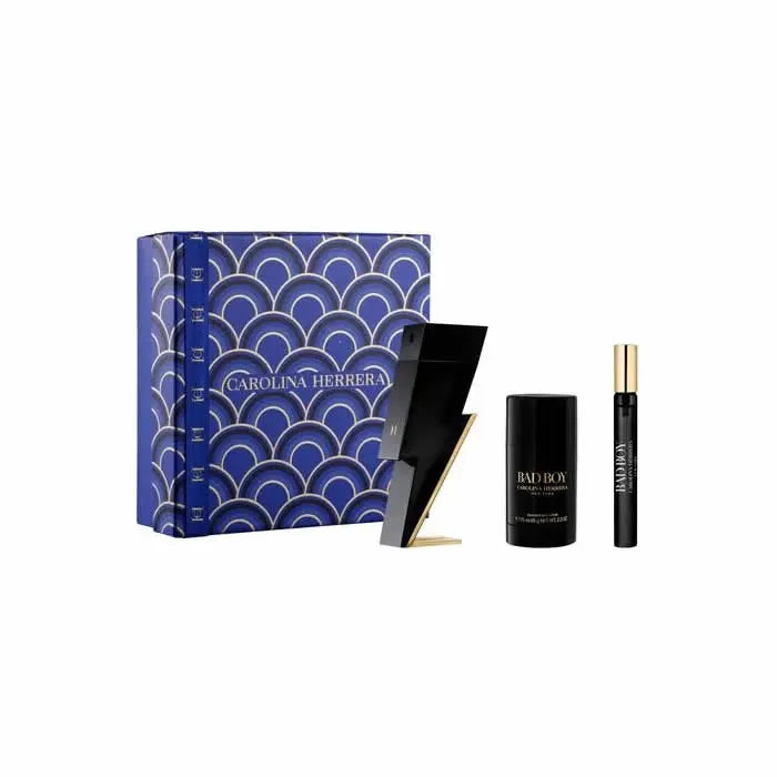 Carolina Herrera Bad Boy Eau De Toilette Spray 100ml Set 3 Pieces Jag Couture London - New York