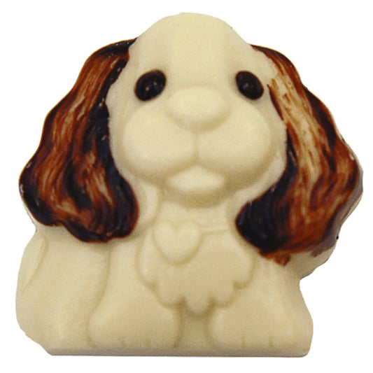 Charles the spaniel - decorated solid white chocolate - appr 46pcs Jag Couture London - New York