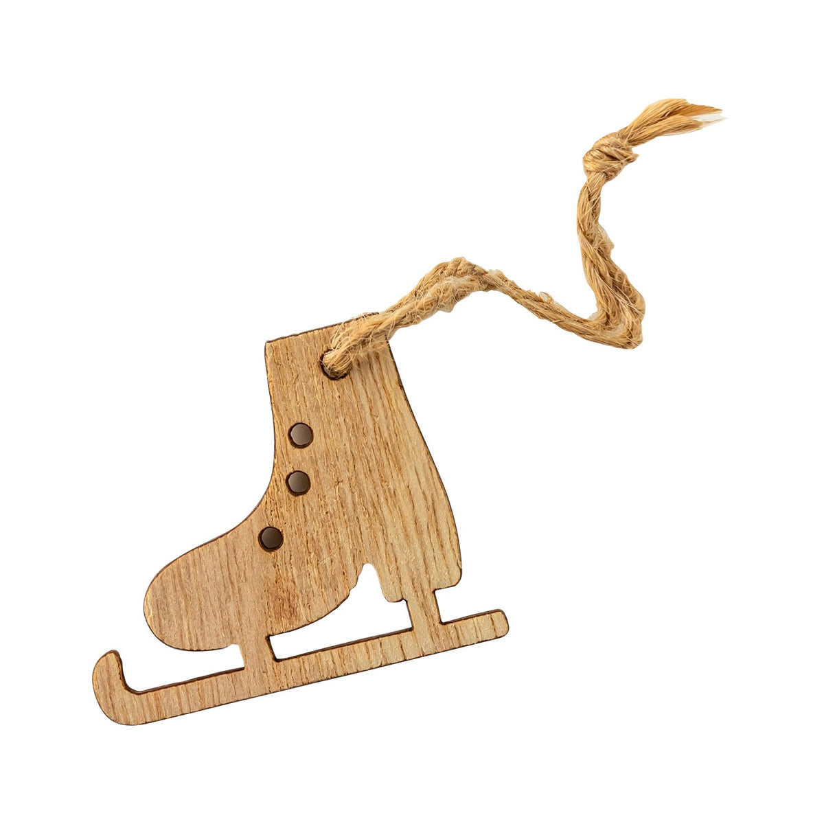 Wooden skate hanger with rope loop 4 x 5cm