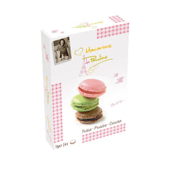 Assortment of 6 macarons in gift box - pistachio, chocolate and strawberry - VAT FREE