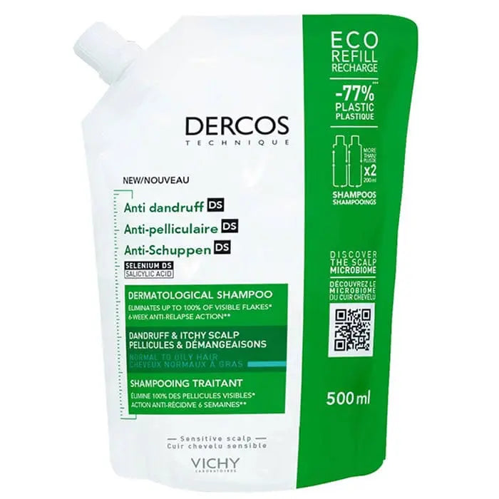 Jag Couture London - New York Dercos Anti-dandruff Shampoo Normal To Oily Hair Ecorefill 500ml