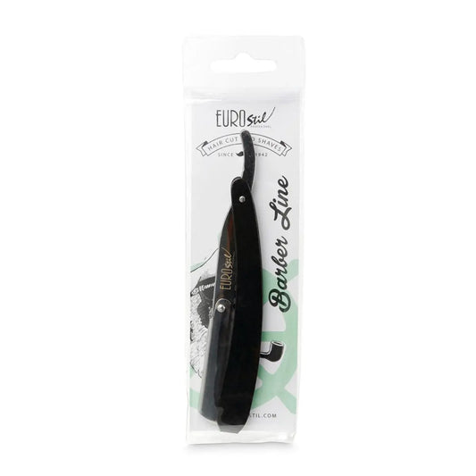 Eurostil Barber Line Navaja De Afeitar Hoja Intercambiable Mango Negro 1un Jag Couture London - New York