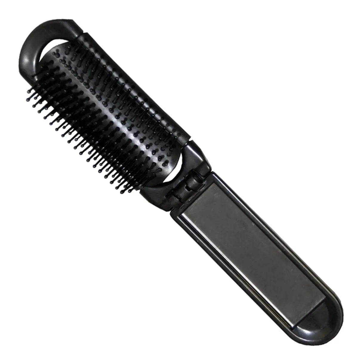 Jag Couture London - New York Eurostil Plegable Negro Negro Cepillo De Pelo Con Espejo Negro Negro 1un