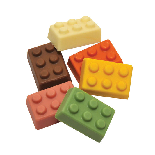 Building blocks - coloured solid milk and white chocolate - appr 96pcs