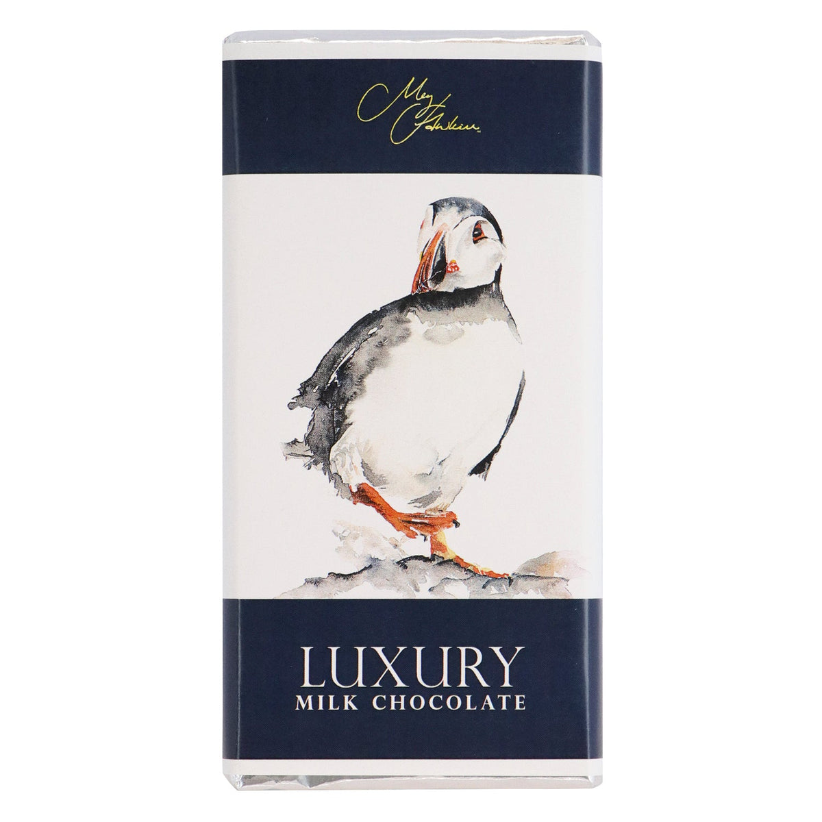 Meg Hawkins Puffin design milk chocolate bar