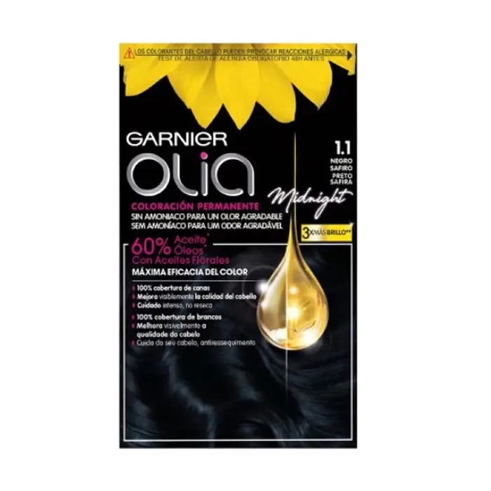 Garnier Olia Permanent Coloring 1.10 Black Sapphire Jag Couture London - New York