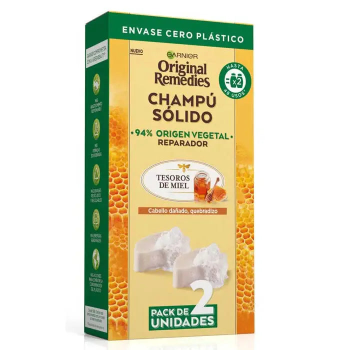 Garnier Original Remedies Champú Sólido Cabello Dañado Quebradizo 2 x 60g Jag Couture London - New York