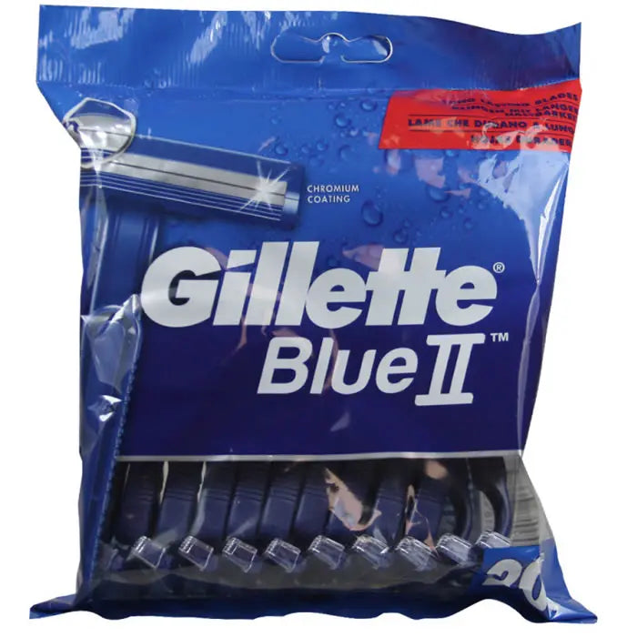 Gillette Blue II Disponsable Razors 20 Units Jag Couture London - New York