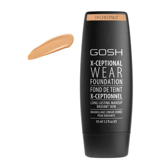 Gosh X-Ceptional Wear Foundation Long Lasting Makeup 19 Chestnut 35ml Jag Couture London - New York