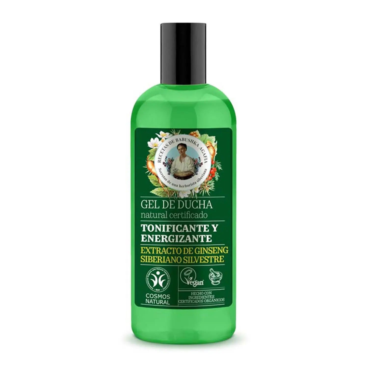 Green Agafia Ginseng Siberiano Gel De Baño Tonificante Natural 260ml Jag Couture London - New York