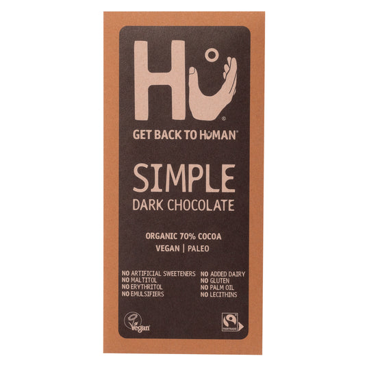 Hu Simple Dark 70% cocoa chocolate bar