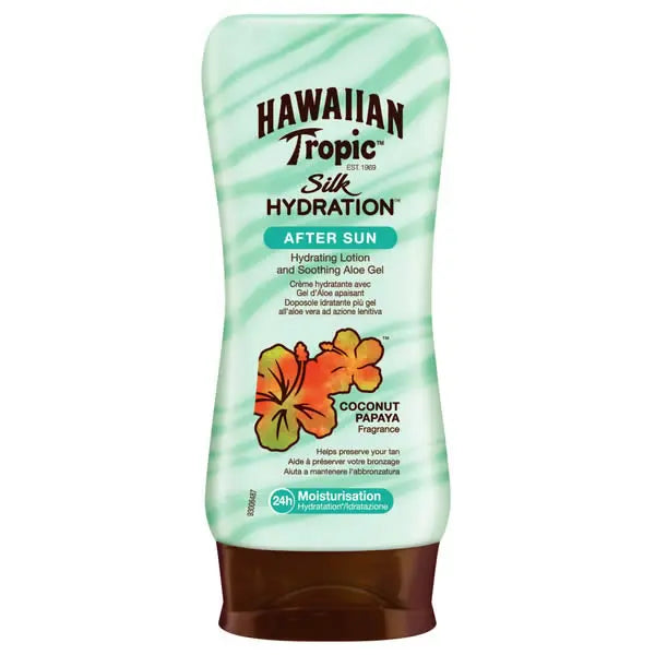 Hawaiian Tropic Silk Hydration Aftersun Aloe Vera Coconut Papaya 200ml Jag Couture London - New York