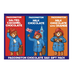Paddington Bear gift pack of 3 boxed chocolate bars - milk, milk orange, milk salted caramel