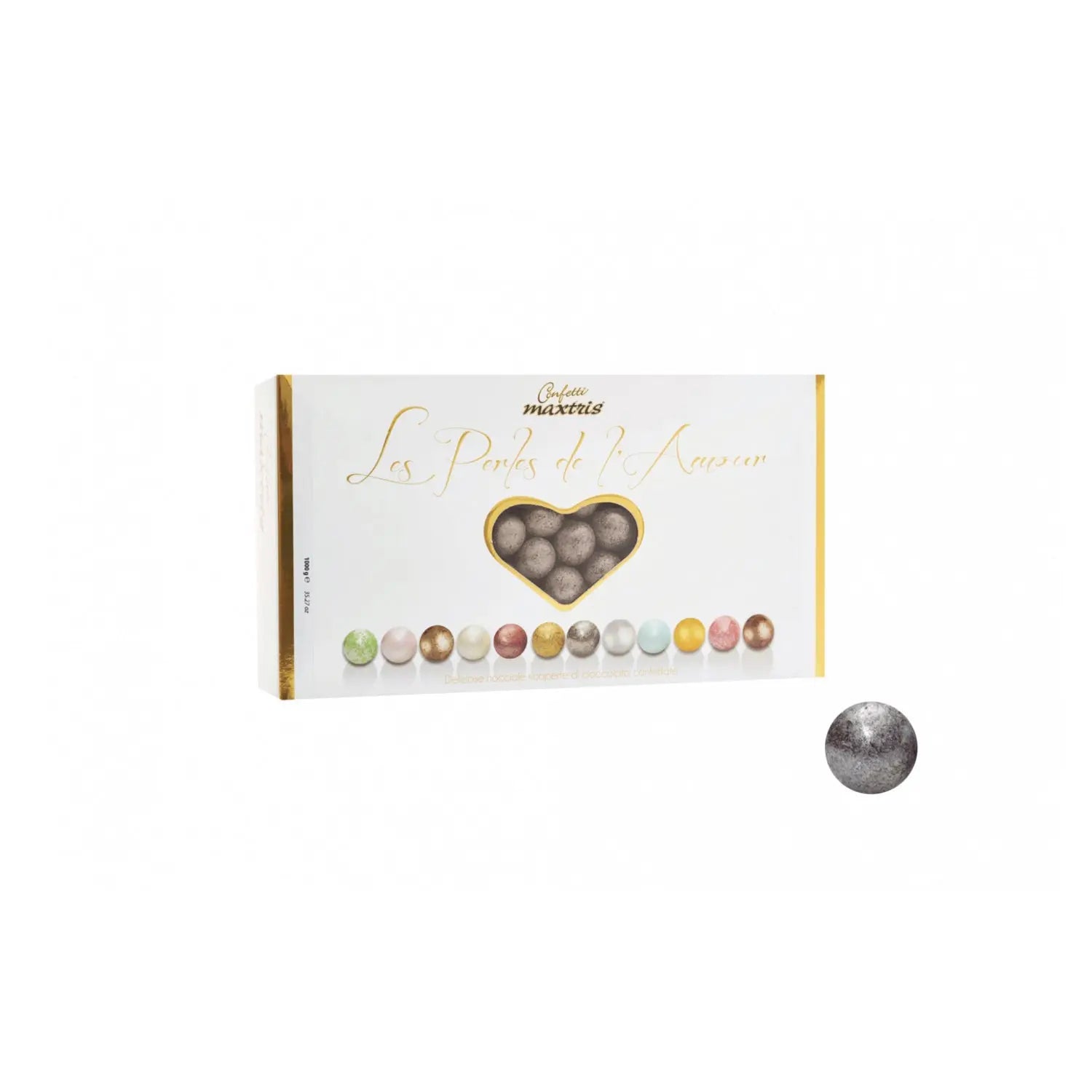 Les Perles Winter Argent - toasted hazelnut in dark chocolate silver coloured sugar Jag Couture London - New York