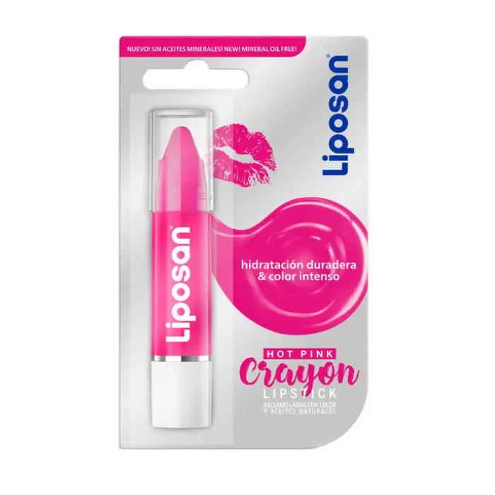 Liposan Crayon Lip Balm With Colour Hot Pink Jag Couture London - New York