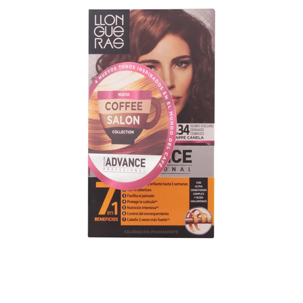 Llongueras Color Advance Coffee Salon Collection Hair Colour 6.34 Dark Golden Copper Blond Jag Couture London - New York