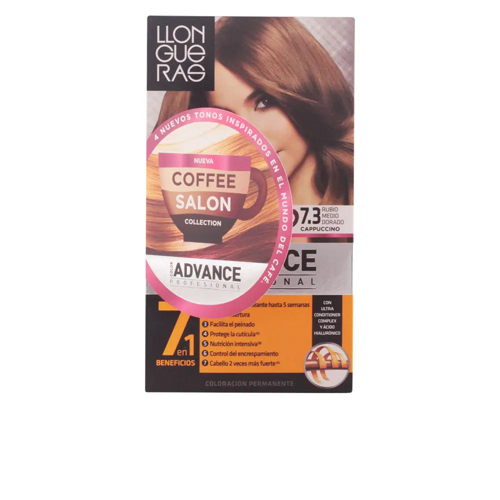 Llongueras Color Advance Coffee Salon Collection Hair Colour 7.3 Medium Golden Blond Jag Couture London - New York