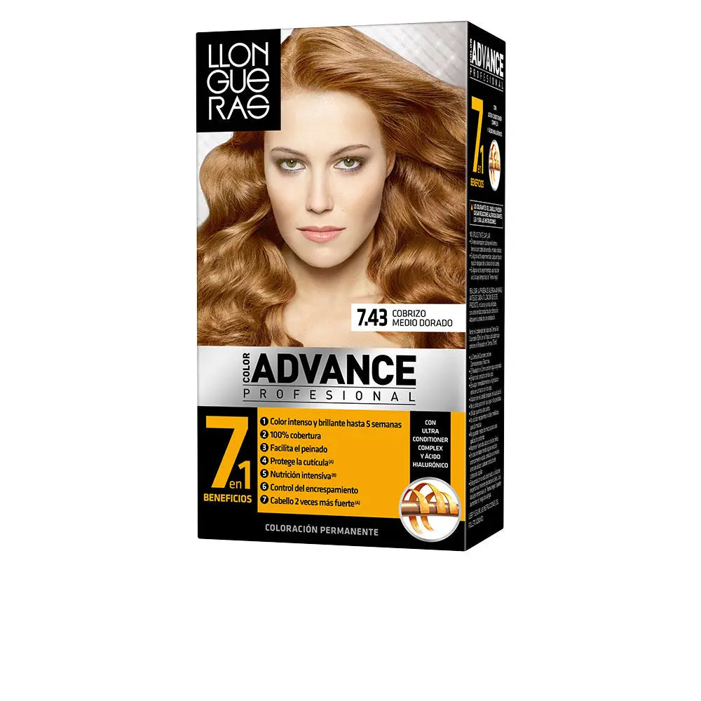 Llongueras Color Advance Hair Colour 7,43 Cobrizo Medio Dorado Jag Couture London - New York