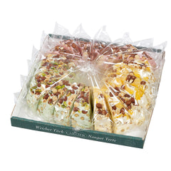 Assorted flavoured nougat cake - appr 20 slices - strawberry, lemon and pistachio