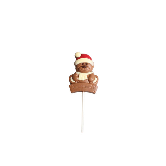 Solid decorated milk chocolate lollies - 12 x elk, 6 x bear, 6 x penguin