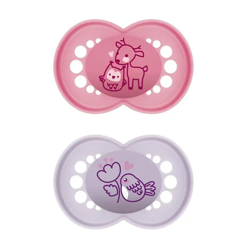 Mam Original Pure Silicone Pacifier +6 Months Pink/Purple - 2 Units Jag Couture London - New York