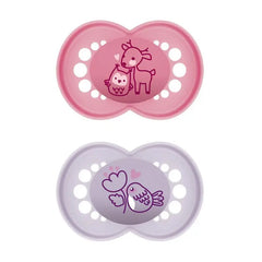 Mam Original Pure Silicone Pacifier +6 Months Pink/Purple - 2 Units Jag Couture London - New York