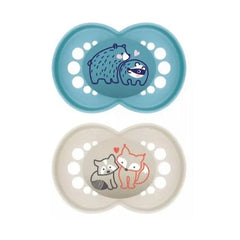 Jag Couture London - New York Mam Original Pure Silicone Pacifier +6Months Blue/Beige 2Units