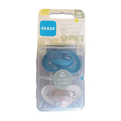 Jag Couture London - New York Mam Silicone Pacifier Original Pure+16M 2Units Blue