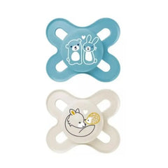 Jag Couture London - New York Mam Start Pure Silicone Pacifier 0-2 Months Blue/Beige 2 Units